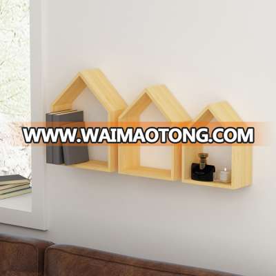 Hot sell New Design Wall Cube Shelf Set of 3 in House Form