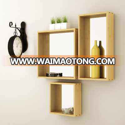 Bamboo Cube Wall Art Mirror Cube Wall Decor modern wall decorations