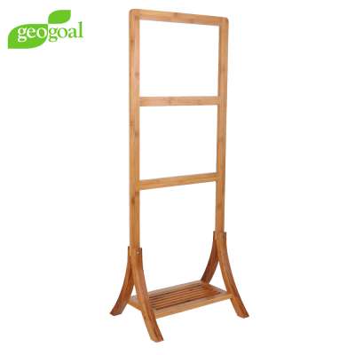 bamboo poolside towel rack