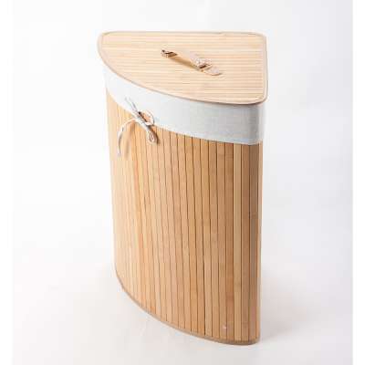 Fanshaped Sector Corner use Bamboo Hamper foldable basket